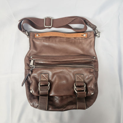 Fossil Brown leather crossbody bag