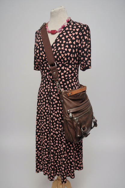Fossil Brown leather crossbody bag
