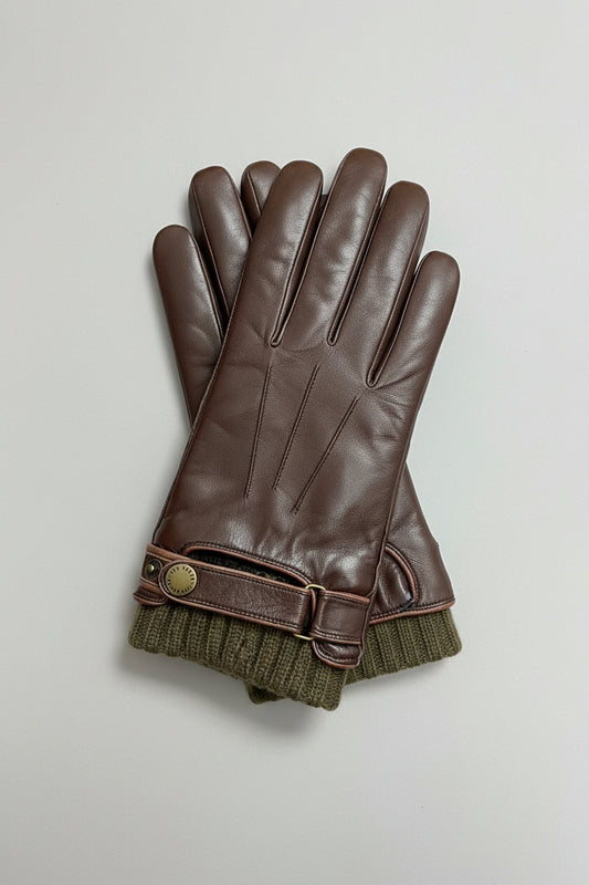 Ted Baker Brown Leather Driving Winter Gloves - Good Used Condition