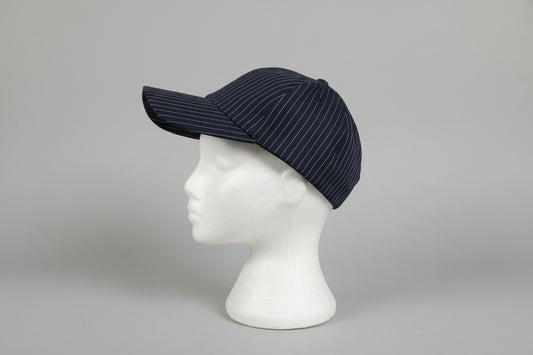 Jean Paul Gaultier JPG Navy Pin-Stripe Hat Cap W/Adjustable Strap - Good Used Condition