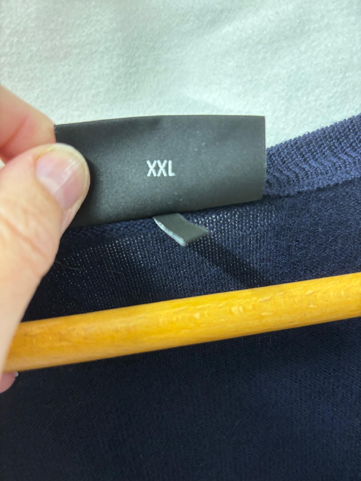 Emporio Armani Blue Cardigan Size XXL Knitted Jumper Wool-Blend