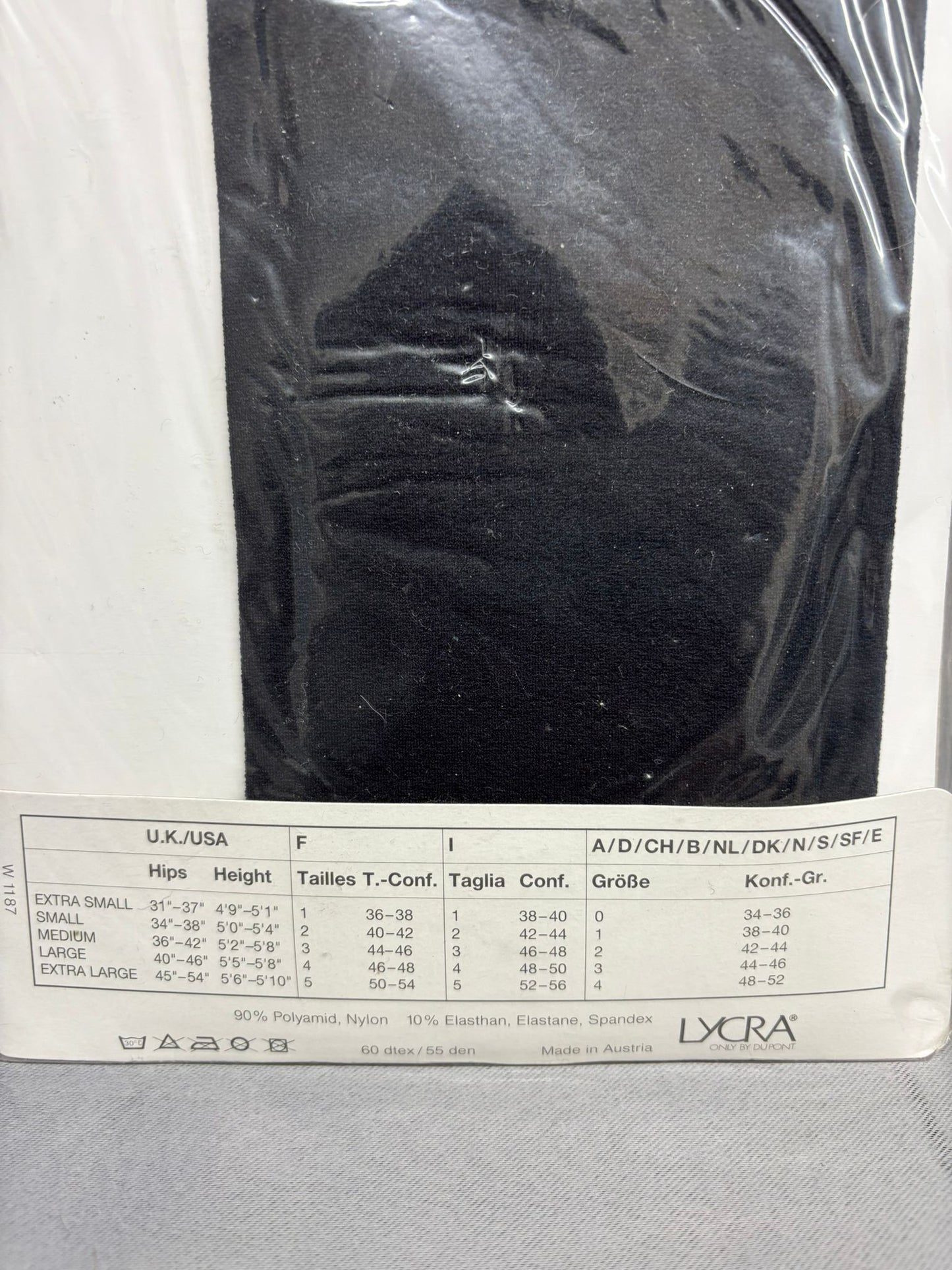 Wolford Velvet De Luxe Black Tights Size Small