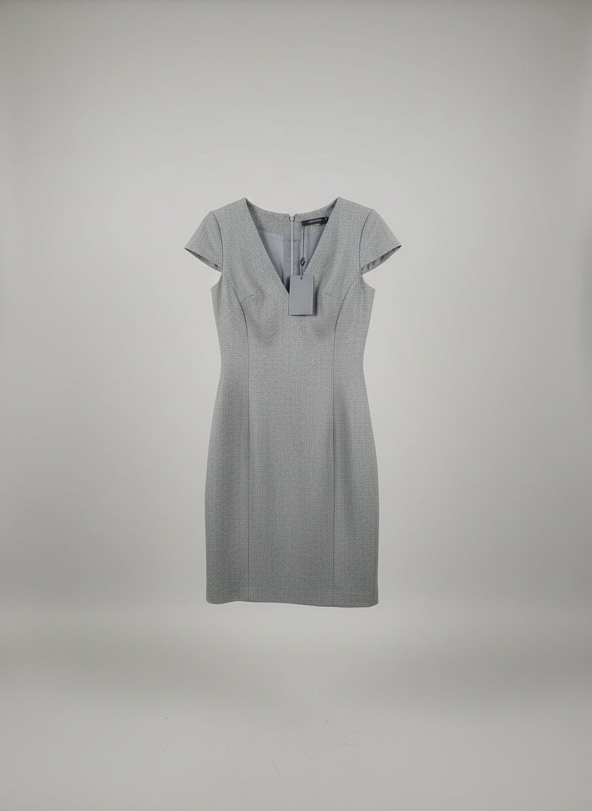 BNWT Alexander McQueen Grey Tweed Pencil Dress UK 10 12 EU 38 40 New - Flawed