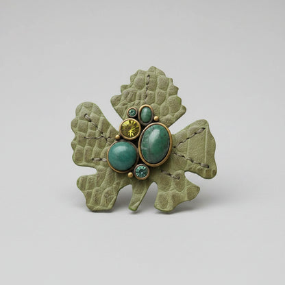Vintage Green Danish designer Dyrberg/kern Brooch