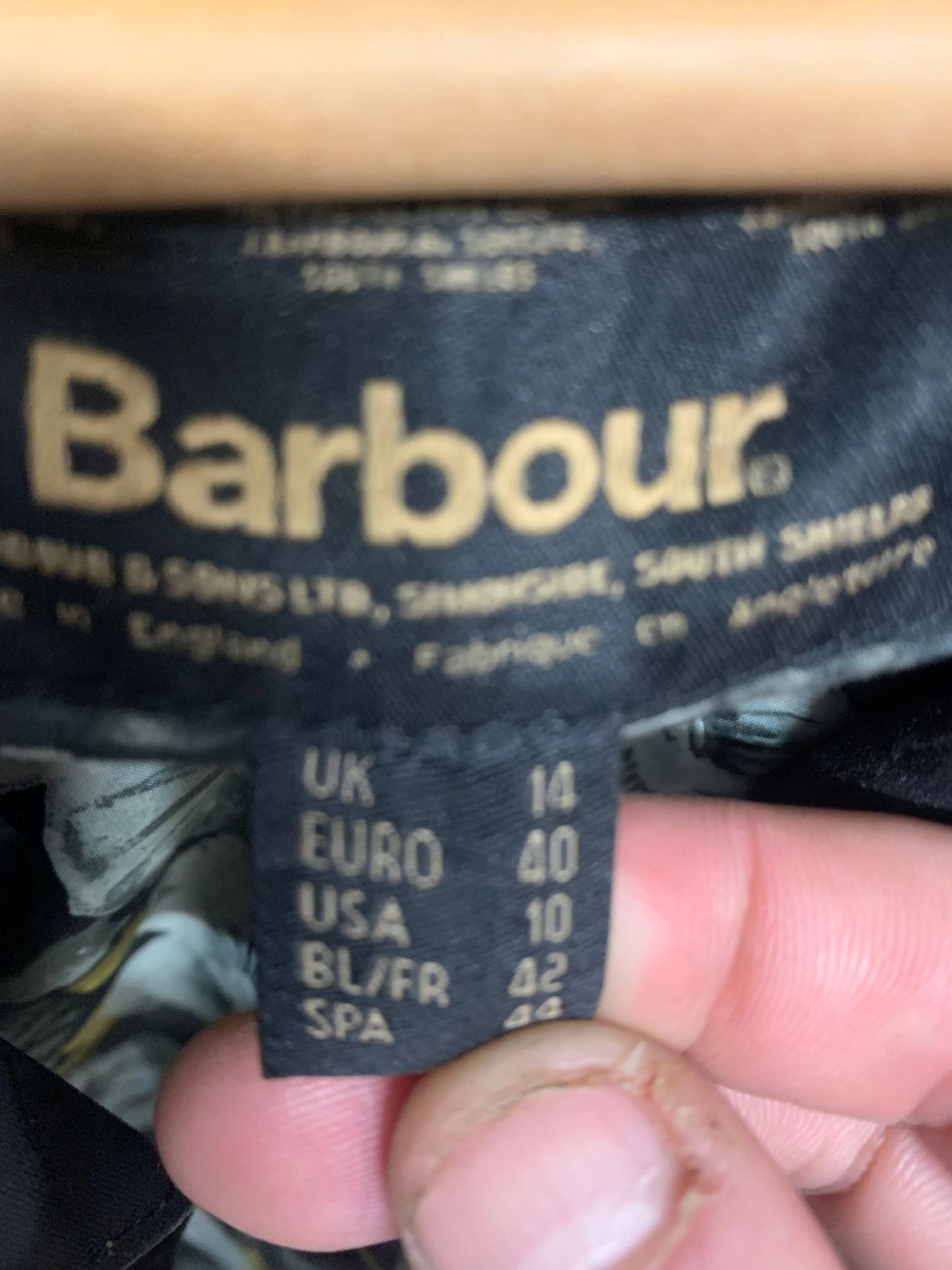 Womens Black Barbour Liberty Wax Jacket Size 14 more like 12