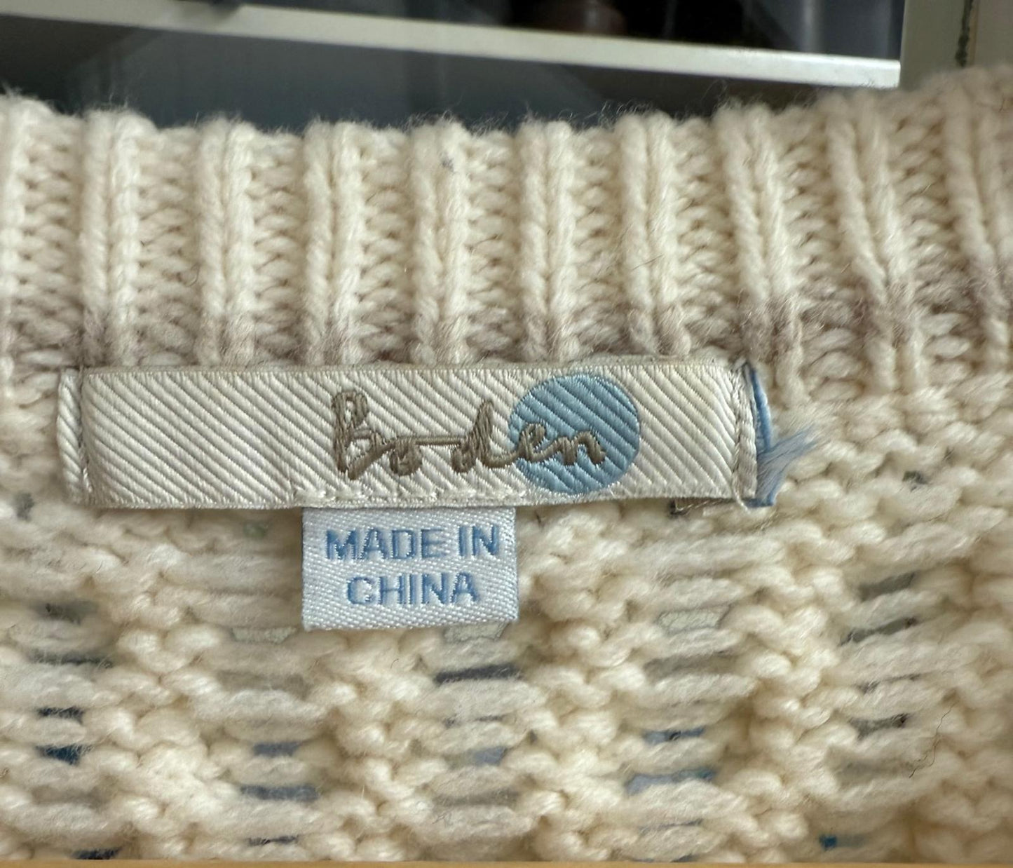 Boden Cream Cable-Knit Wool Jumper UK 12 14 EU 40 42 Chunky Sweater