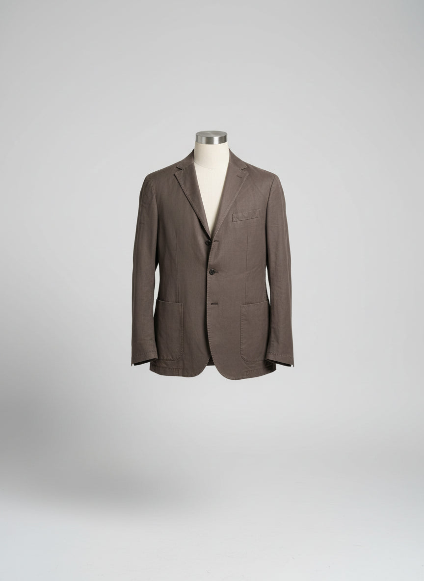 Boggi Mens Jacket Size Medium Large Brown 56% Linen