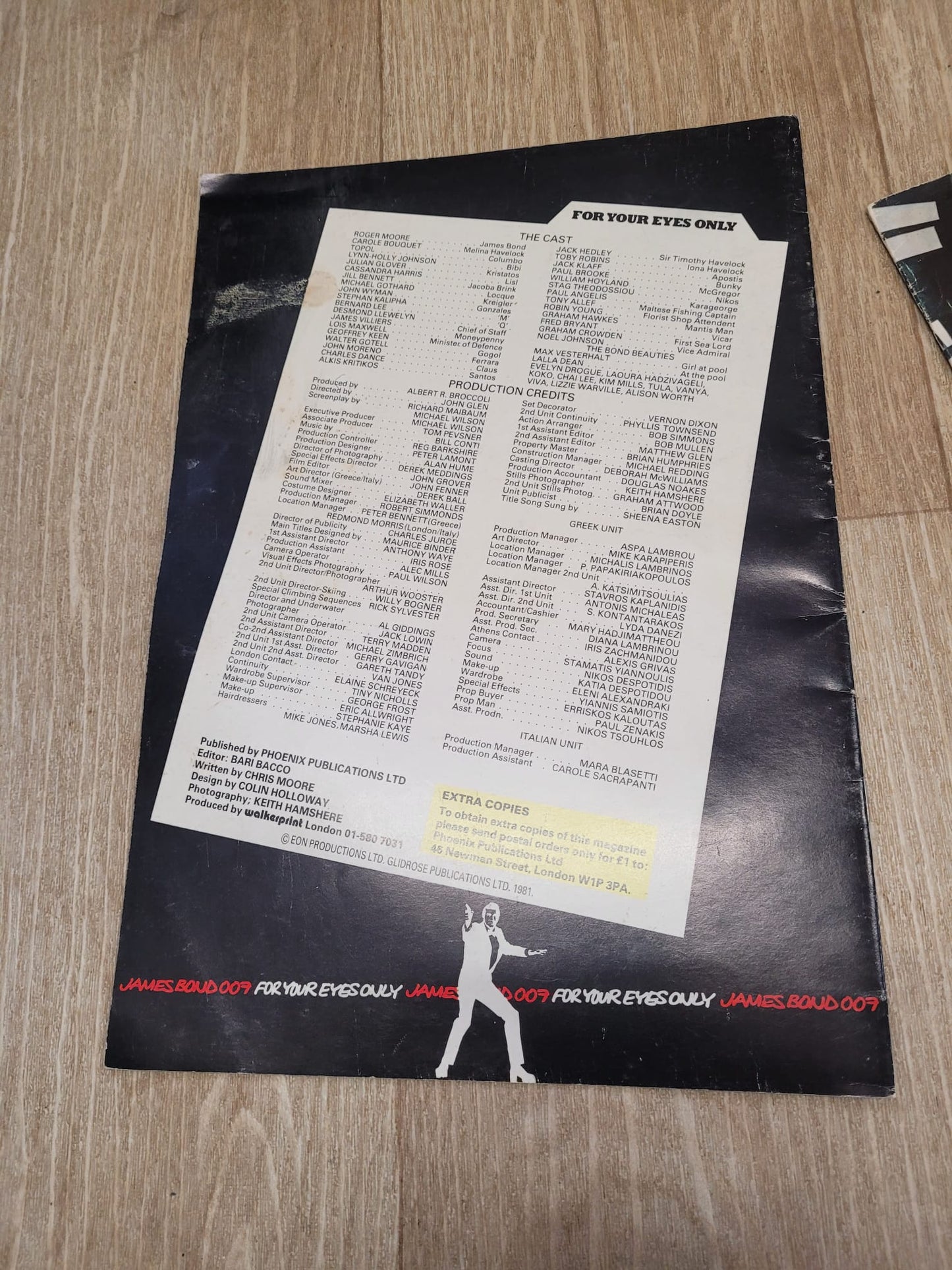 James Bond Movie Souvenir Brochures For Your Eyes Only, Octopussy, Moonraker