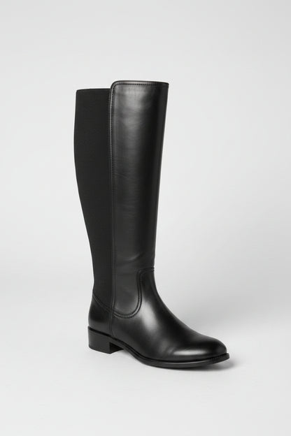 Knee High Boots - Aquatalia - Black Leather - Flat Riding - UK 6 EU 39