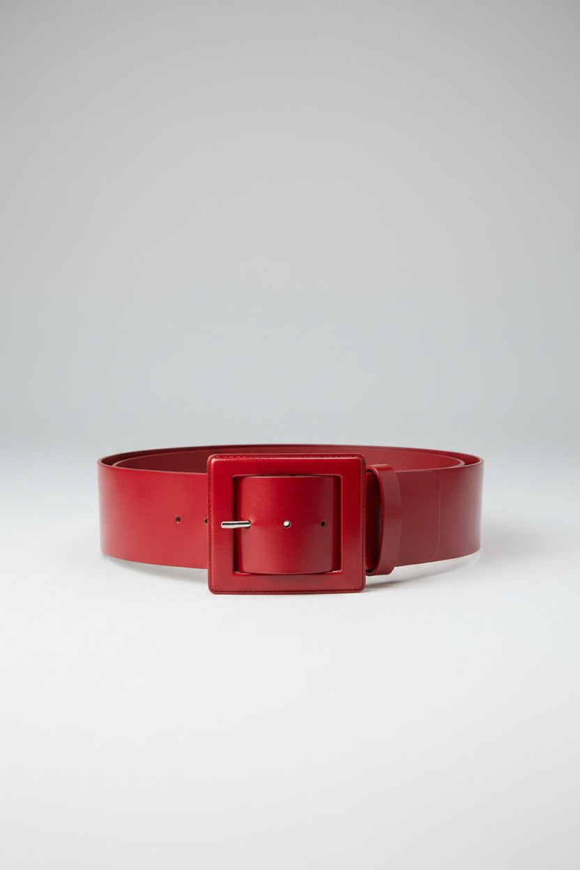 Vintage Red Belt By Oasis Size Medium 43" Length Buckled