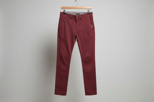 Superdry Mens Slim Fit Chinos in Smoke Paprika UK SIZE 30W X 32L USED VGC