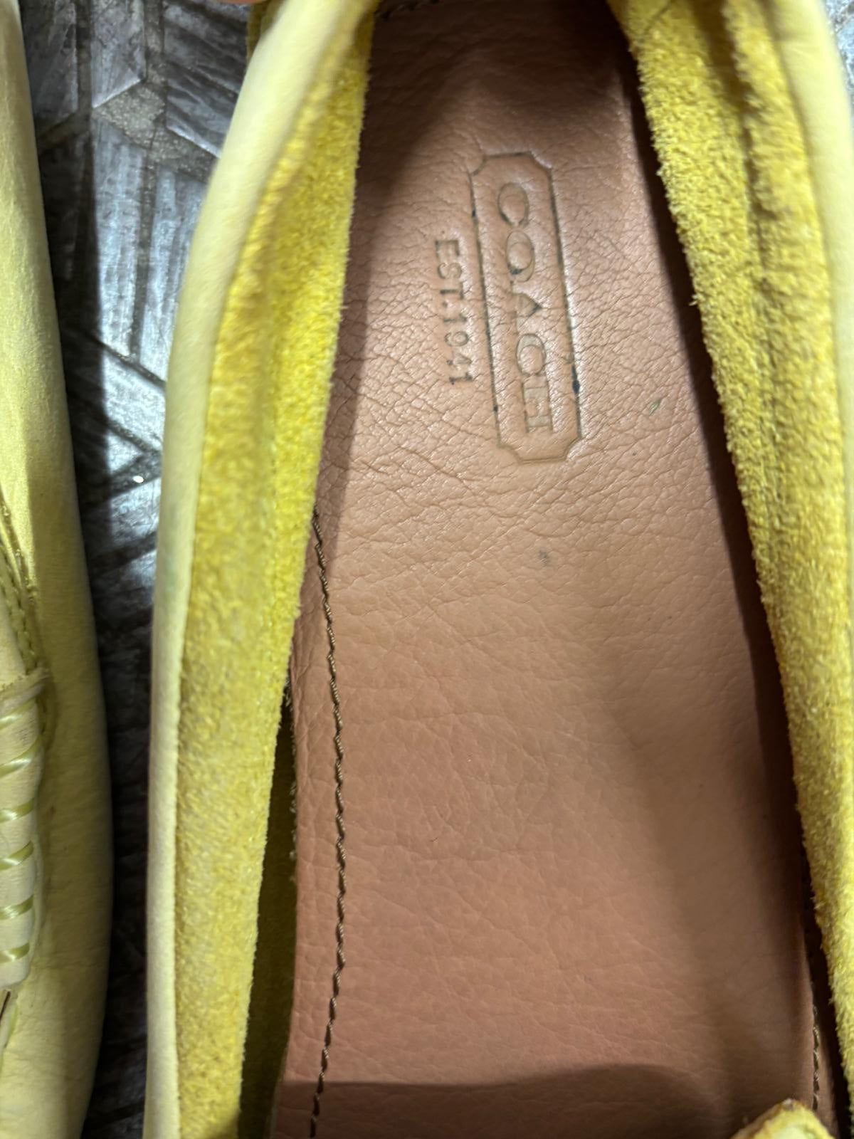 COACH Yellow Nicola Loafers UK 8 EU 41 (10B) Slip-On Driving Shoes