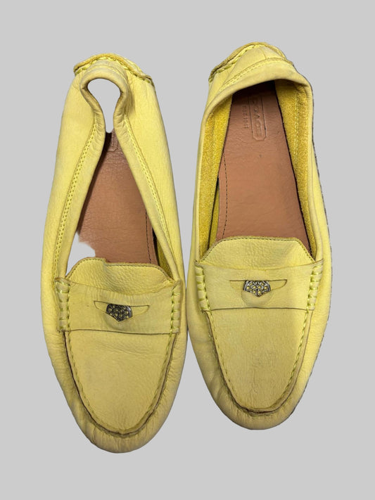 COACH Yellow Nicola Loafers UK 8 EU 41 (10B) Slip-On Driving Shoes
