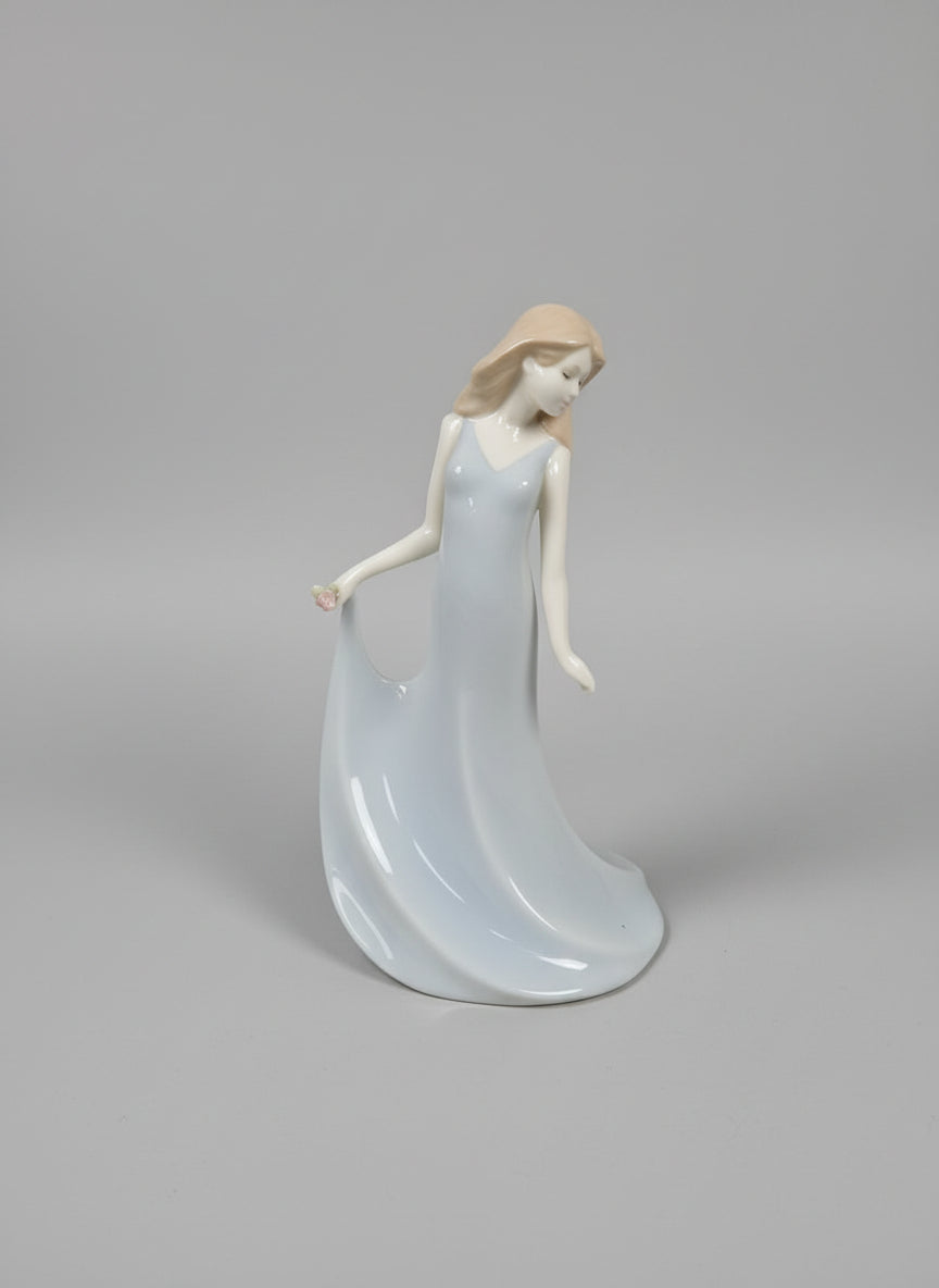 Royal Worcester Moments colour 'For You' girl with flower figurine