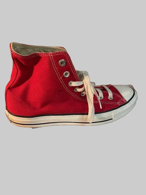 Converse All Star Red Lace-Up High-Tops UK 9