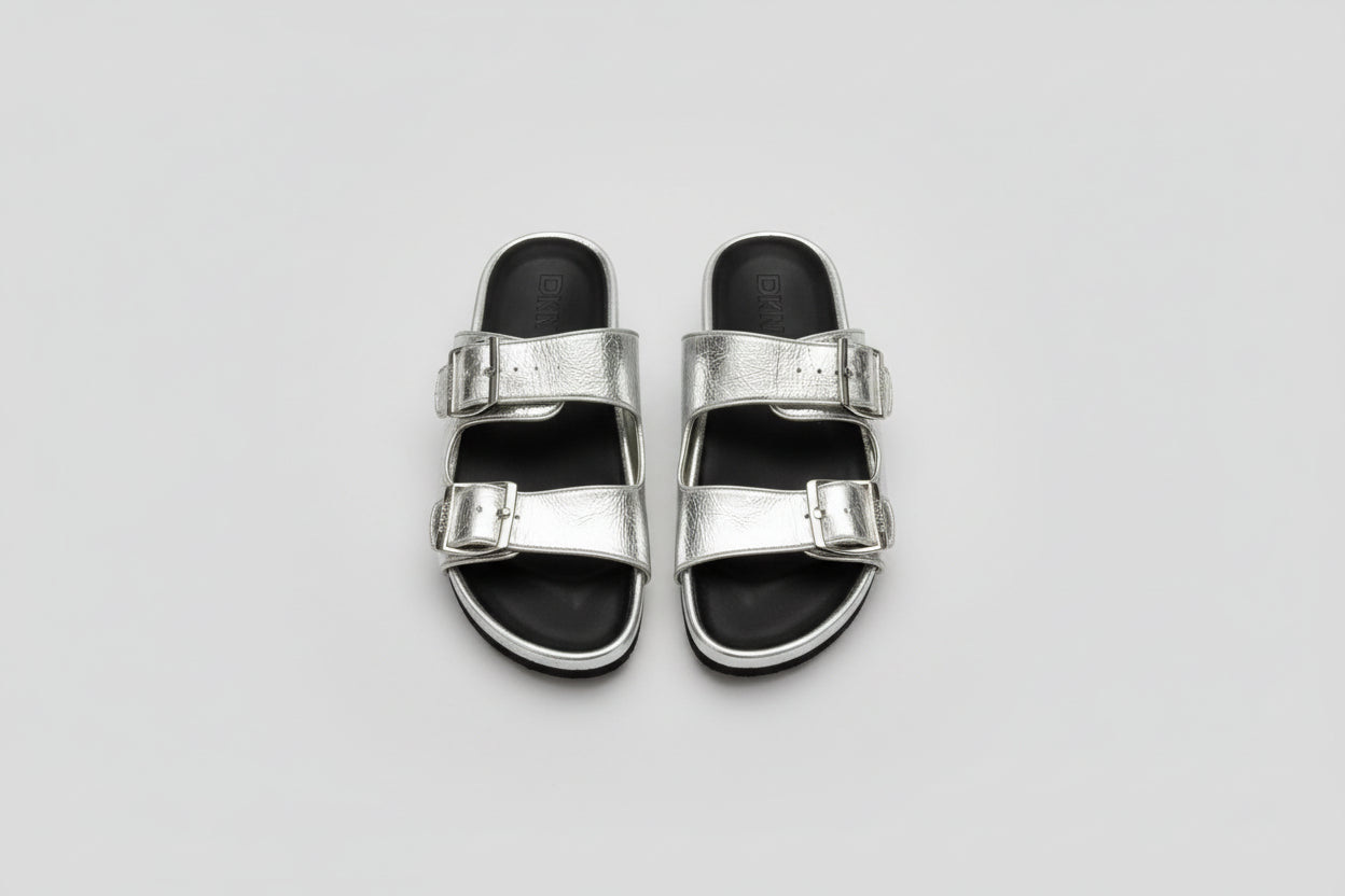 DKNY Women's Silver Sandals Size UK5.5 EU38.5B Used Good Condition