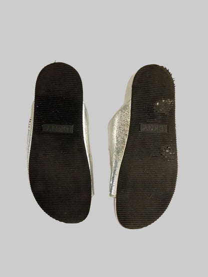 DKNY Women's Silver Sandals Size UK5.5 EU38.5B Used Good Condition