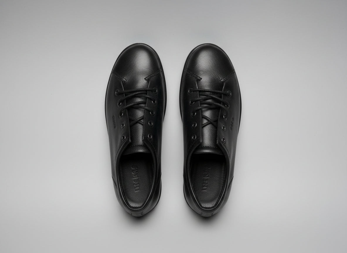 ECCO Black Leather Lace-Up Trainers UK 8 EU 41