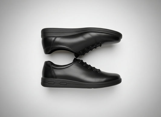 ECCO Black Leather Lace-Up Trainers UK 8 EU 41