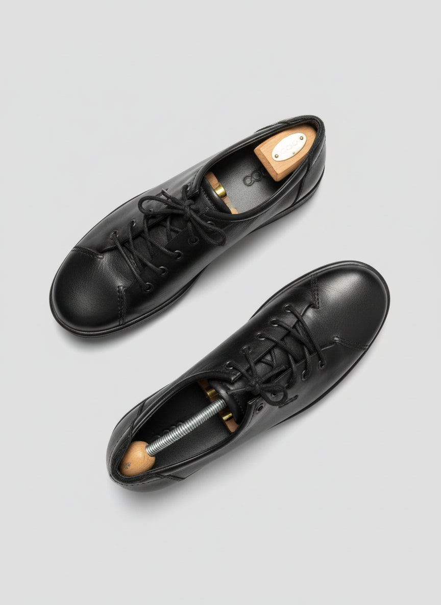 ECCO Black Leather Lace-Up Trainers UK 8 EU 41