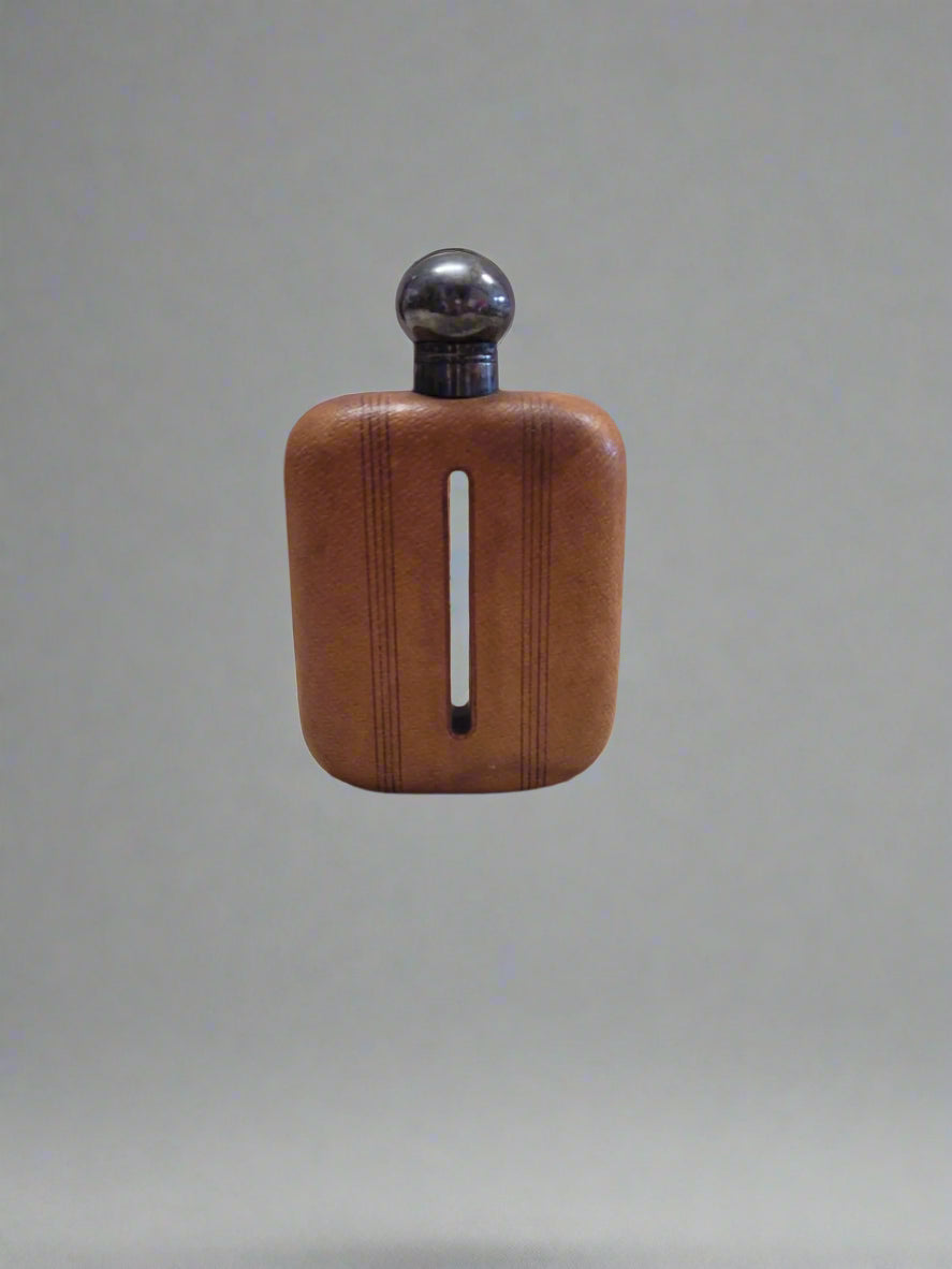 Vintage Brown Leather Hip Flask