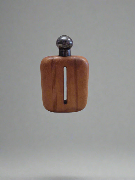 Vintage Brown Leather Hip Flask