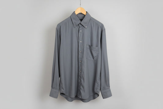 Tom Ford Size 40 Charcoal Blue Grey Long-Sleeve Shirt Buttoned Lyocell