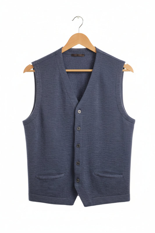 Davide Cenci Roma Milano New York Men's Gillet 100% Virgin Wool Size Small - GOOD USED CONDITION