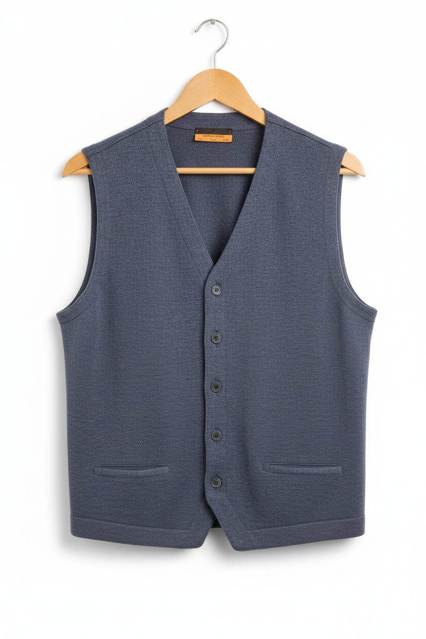 Davide Cenci Roma Milano New York Men's Gillet 100% Virgin Wool Size Small - GOOD USED CONDITION