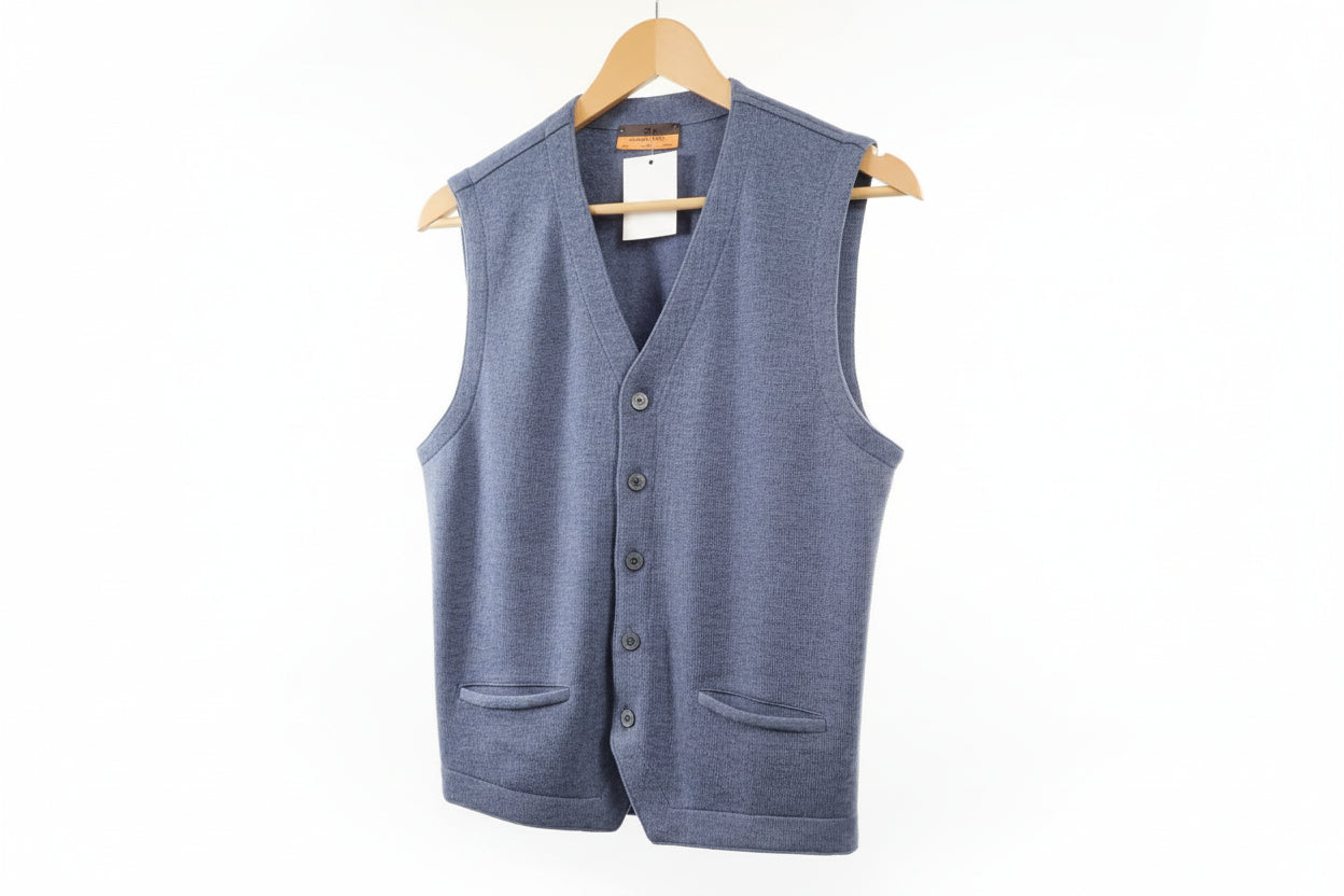 Davide Cenci Roma Milano New York Men's Gillet 100% Virgin Wool Size Small - GOOD USED CONDITION