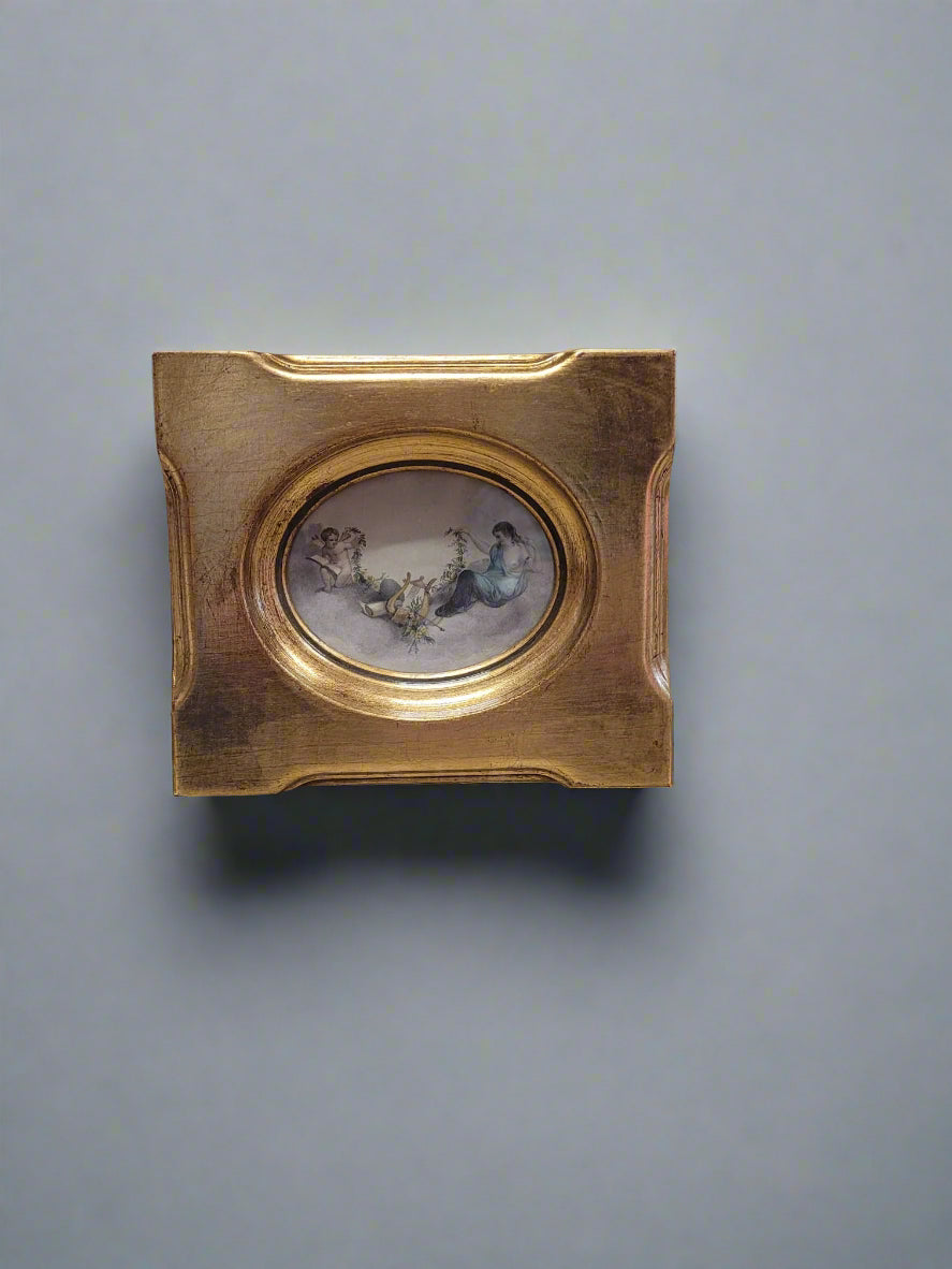 Vintage Gold Framed Hand Coloured Genuine Engraving Circa 1845