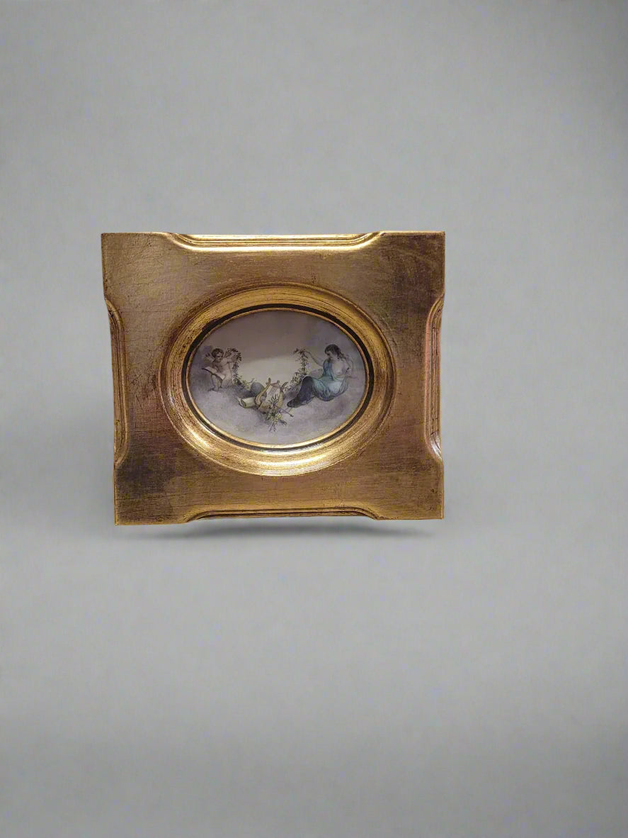 Vintage Gold Framed Hand Coloured Genuine Engraving Circa 1845