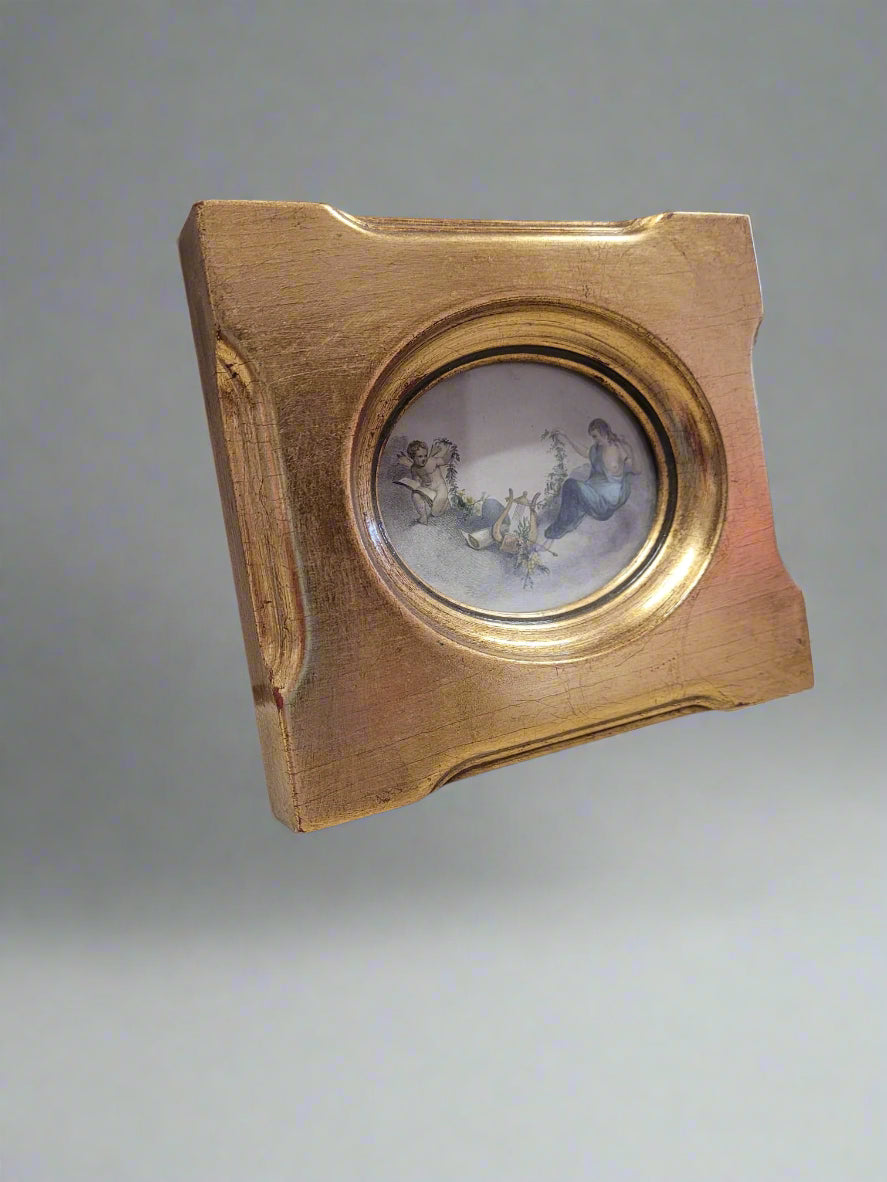 Vintage Gold Framed Hand Coloured Genuine Engraving Circa 1845