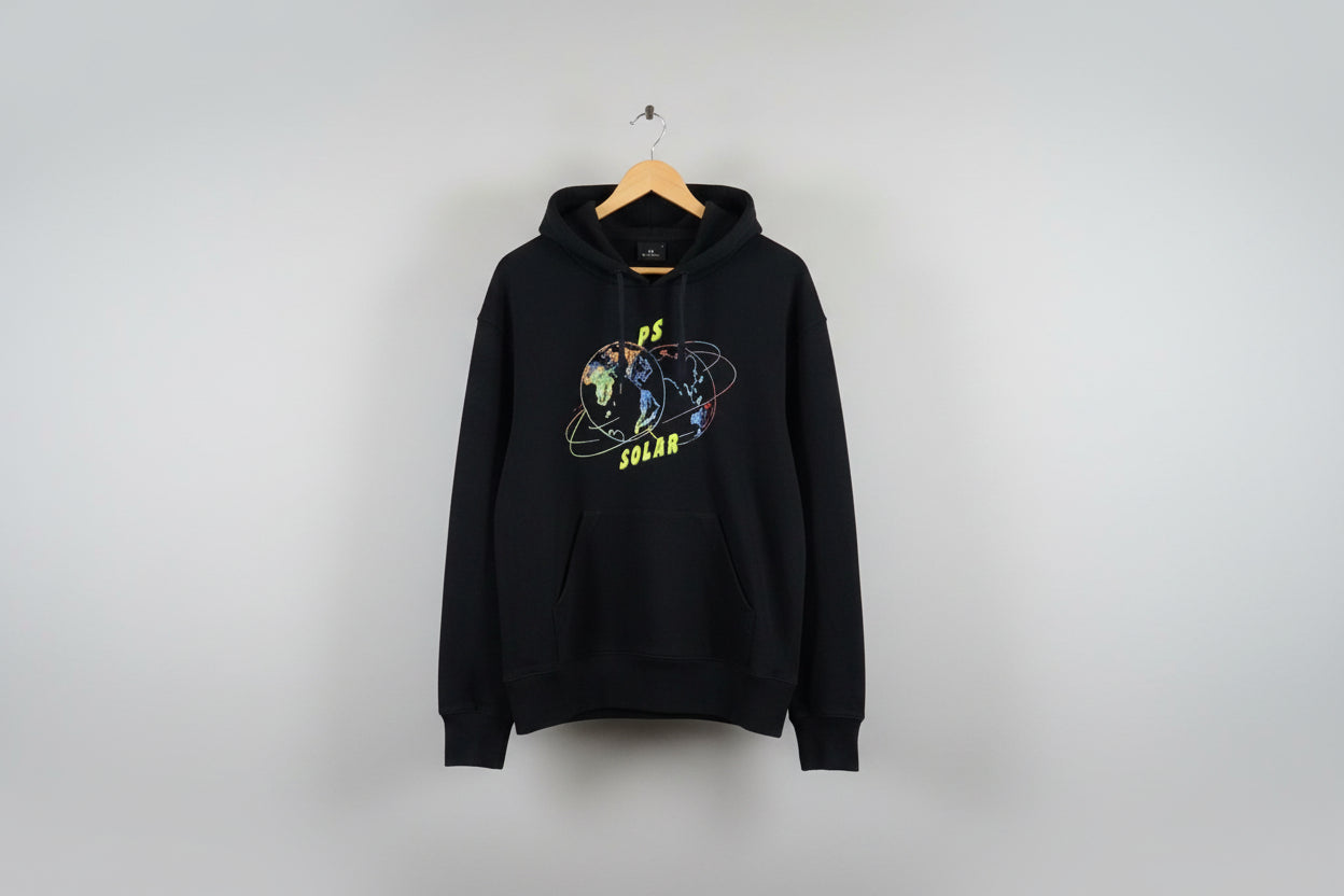 Paul Smith Men's Black Hoodie with Planet Print Size L Good Condition