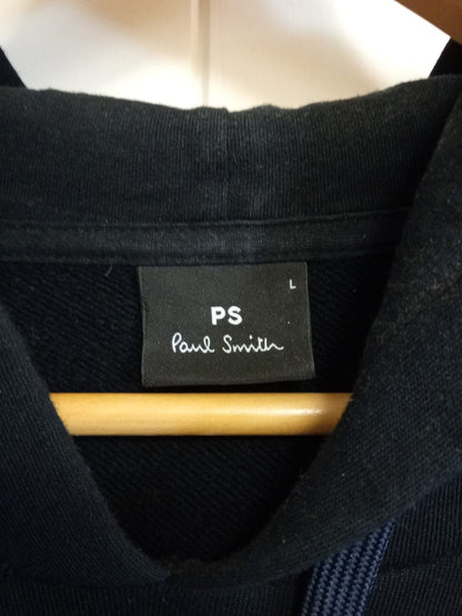 Paul Smith Men's Black Hoodie with Planet Print Size L Good Condition