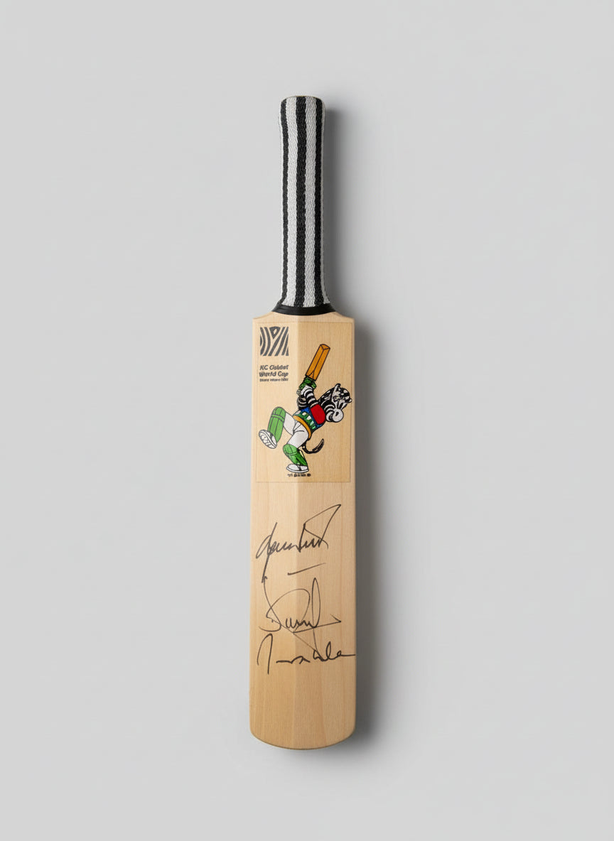 South African Signed Cricket Bat Collectible Memorabilia 3 x Names Mini ICC Cricket World Cup 2003