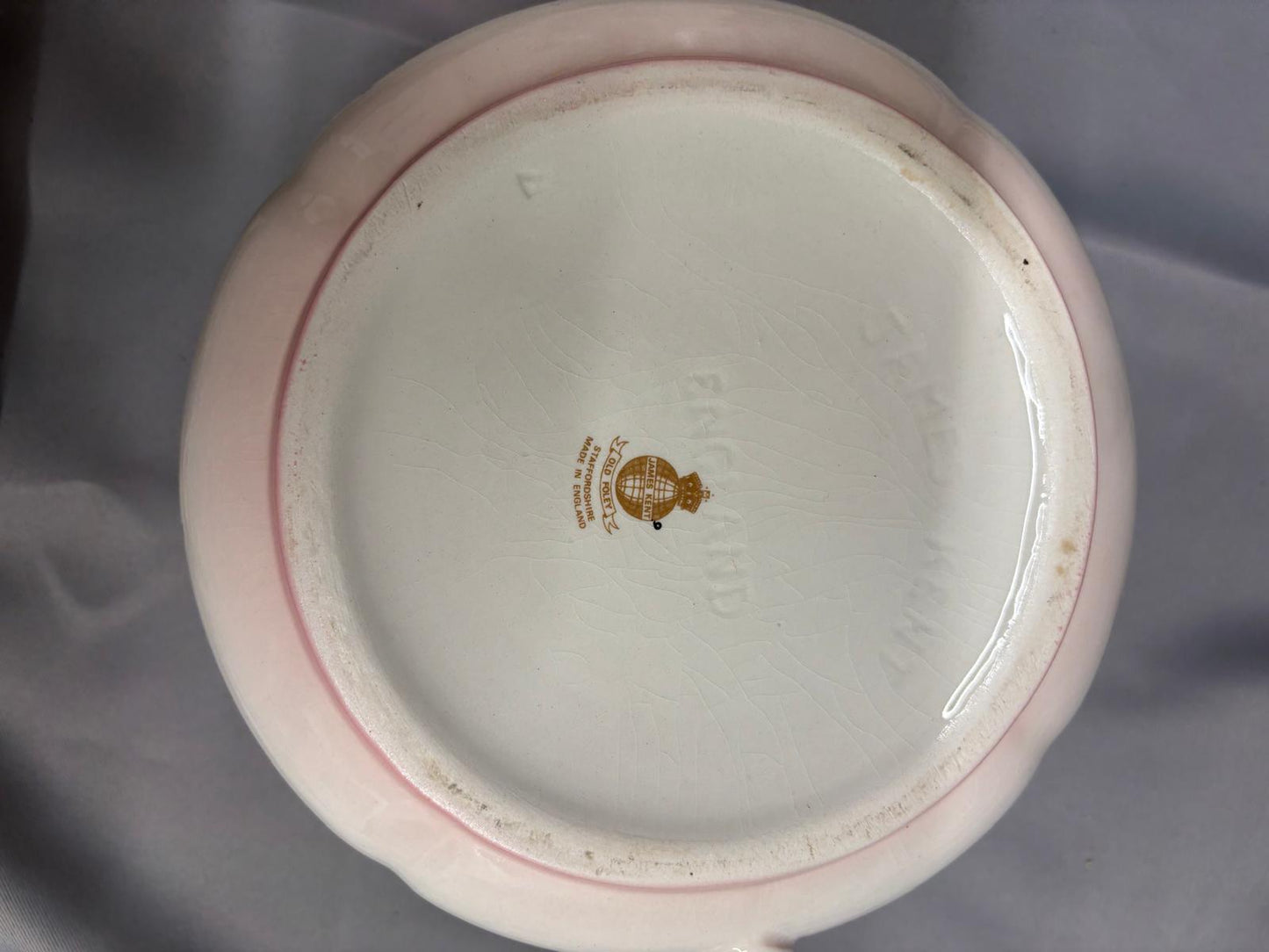James Kent White Floral Ceramic Bed Pan Potty - Vintage