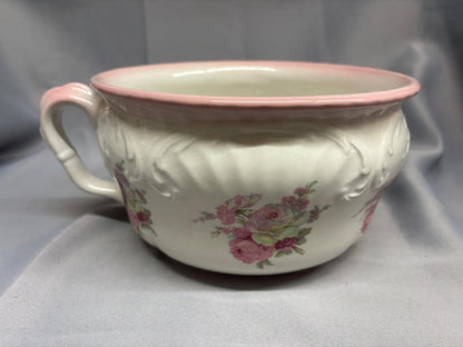 James Kent White Floral Ceramic Bed Pan Potty - Vintage