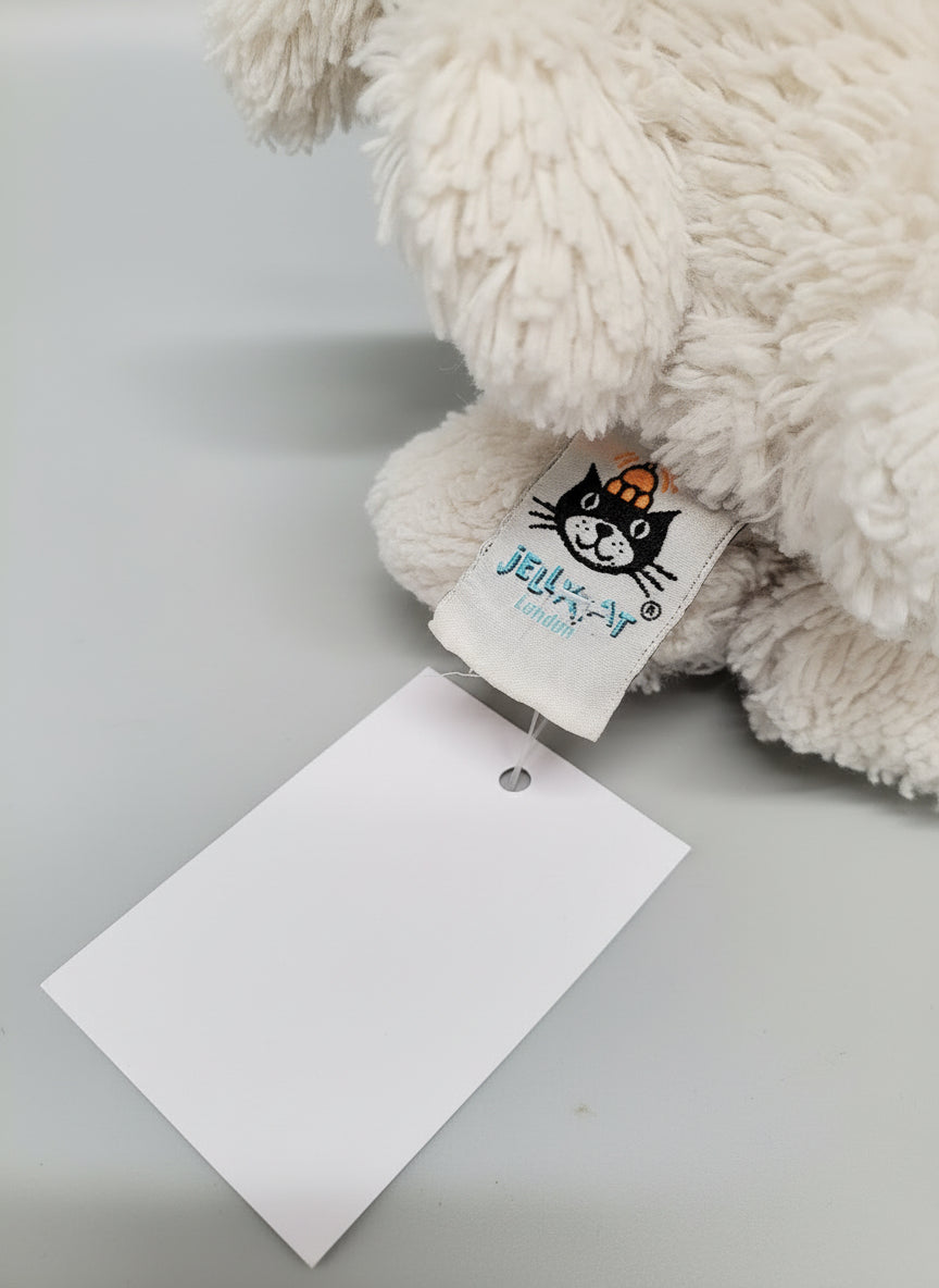 Jellycat London Bashful Bunny Rabbit 12" Plush Cream White Pink Nose Used Condition