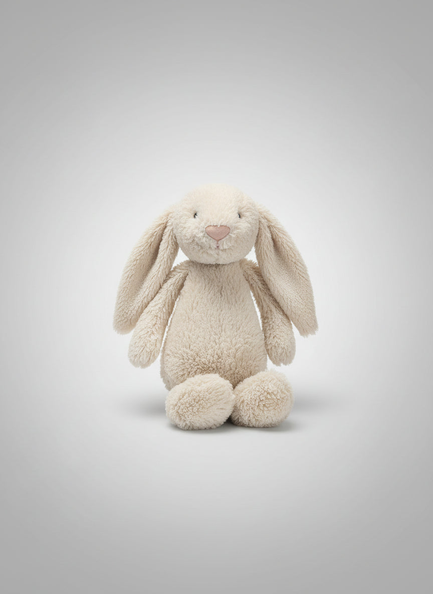 Jellycat London Bashful Bunny Rabbit 12" Plush Cream White Pink Nose Used Condition