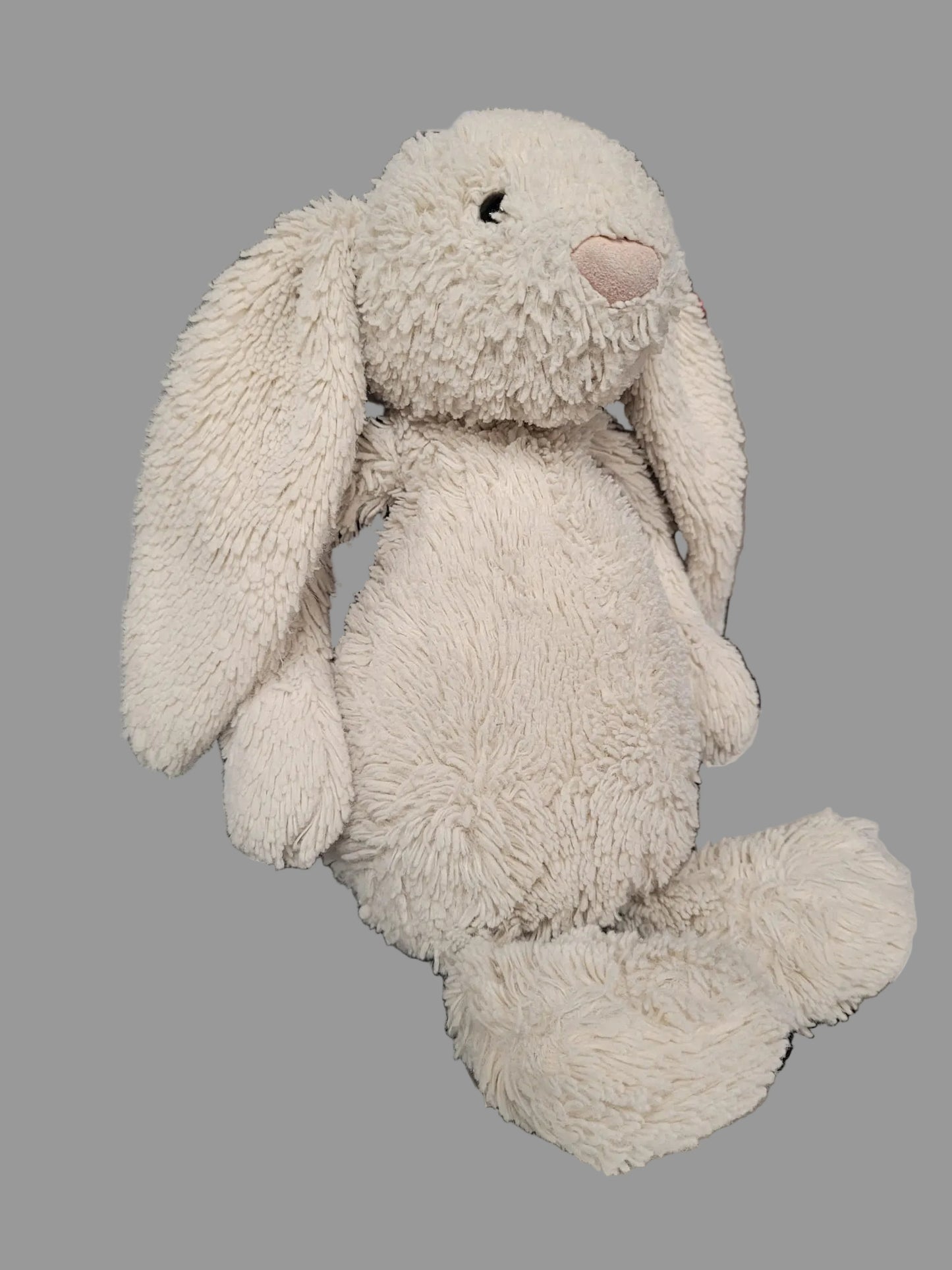 Jellycat London Bashful Bunny Rabbit 12" Plush Cream White Pink Nose Used Condition