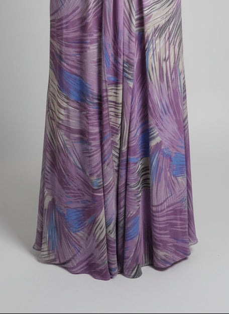 BNWT Star ByJulien McDonald UK 14 UE 42 Purple Tropical Print Midi Dress RRP £130