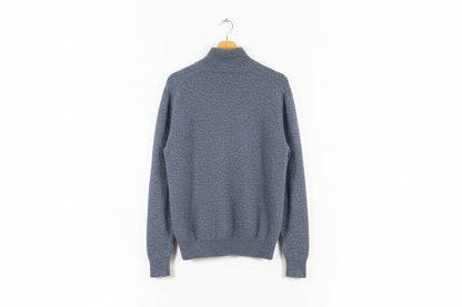 Joseph Turner (XL) Pure Shetland Wool Blue Jumper 1/4 Button Size Extra Large - GOOD USED CONDITION