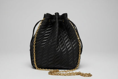 LJ Simone New York Leather Quilted Handbag USED VGC