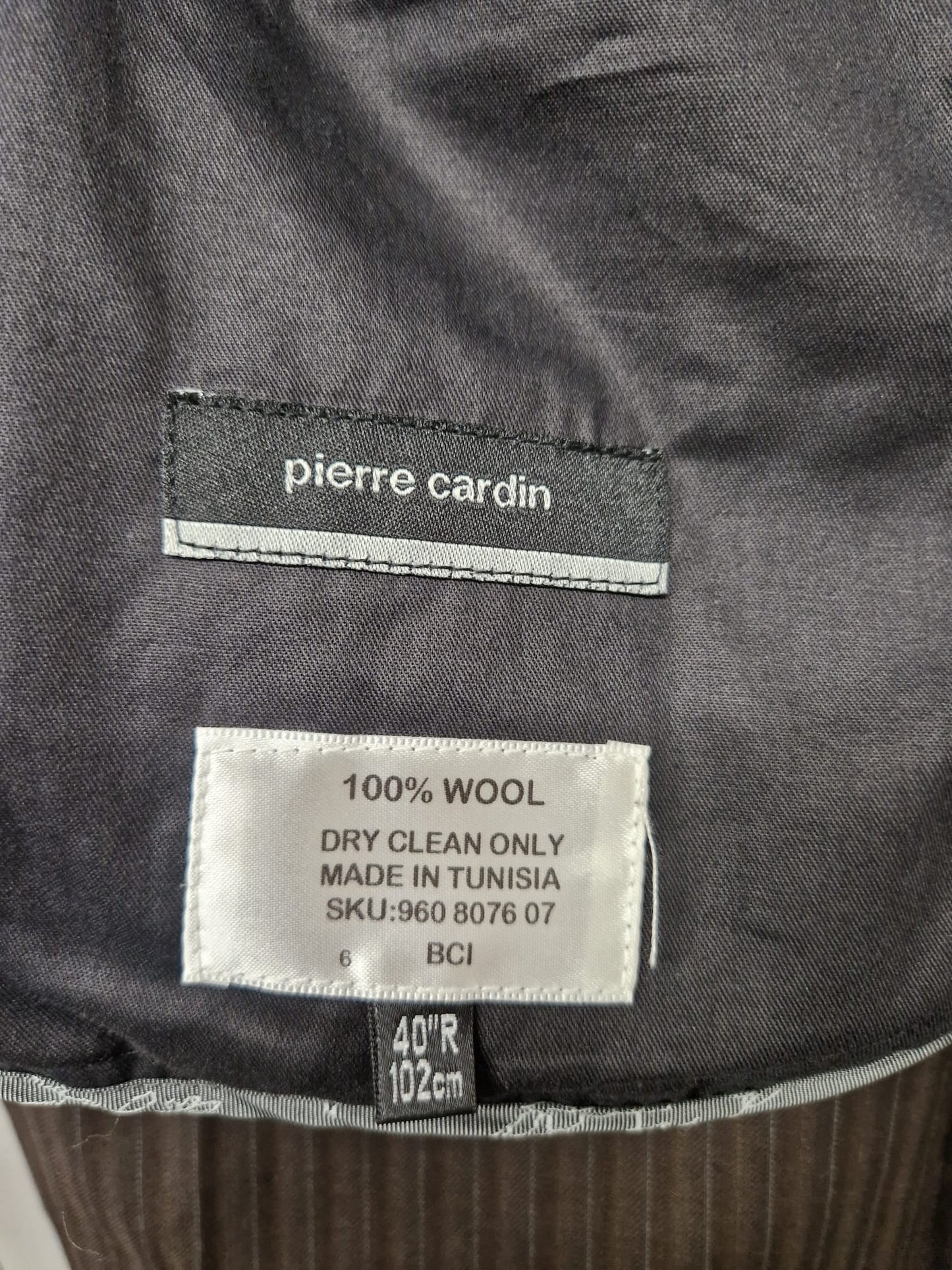BNWT Pierre Cardin Brown Trousers Pinstriped RRP £80 40 Regular Size