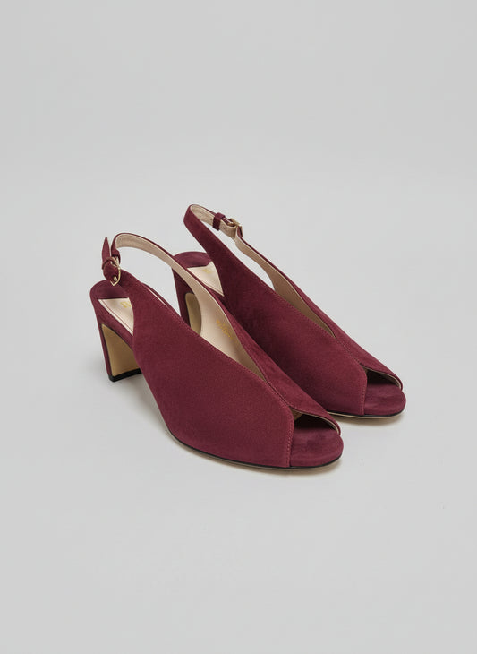 Moda in pelle plum peep toe sling back shoe uk7 Eu 40