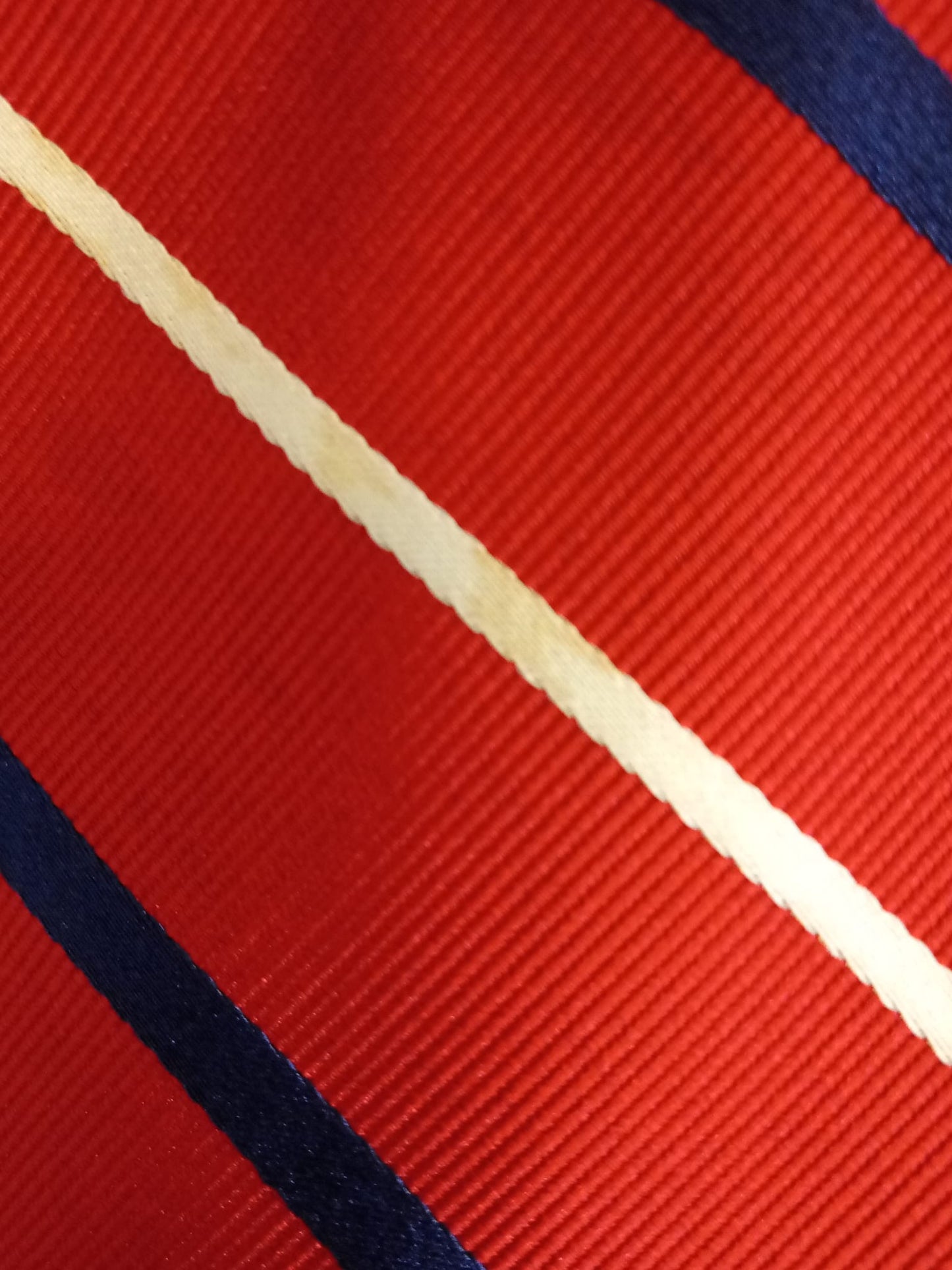 Ralph Lauren Men's 100% Silk Tie in Red, White and Navy Blue Good Condition