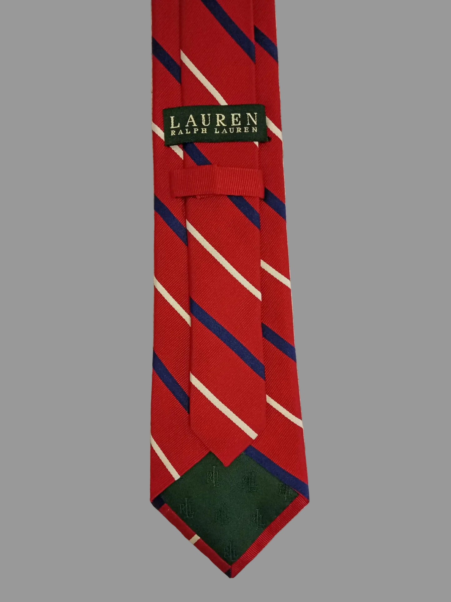 Ralph Lauren Men's 100% Silk Tie in Red, White and Navy Blue Good Condition