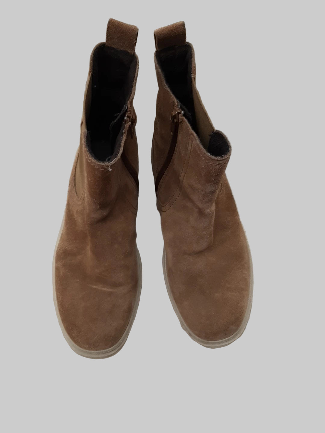 Gabor Tan Chunky Suede Ankle Boots Chelsea Size 4.5