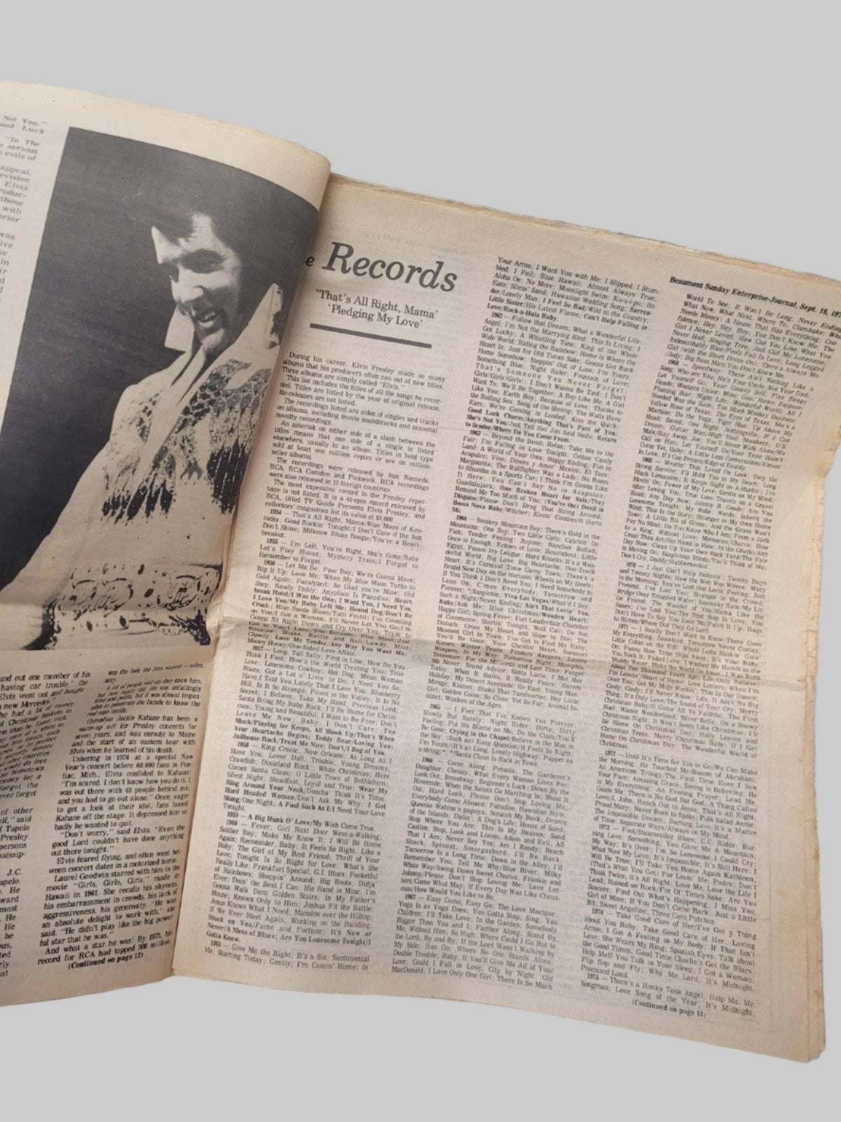 VTG Rare 1977 Original Print Elvis Presley Memorial Edition News Paper & Picture